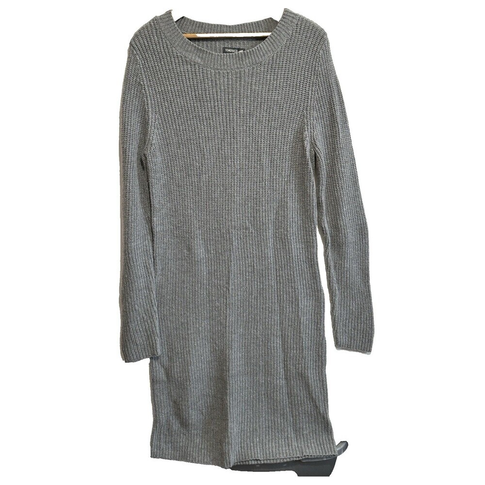 Toad&Co Gray Lakeview Sweater Dress Womens Sz L Outdoor Hiking Travel Gorpcore